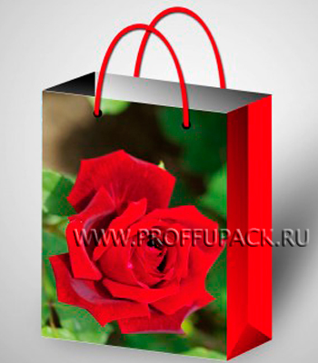 Подарочный пакет "Роза", 32х44х10 см.