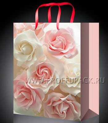 Подарочный пакет "Розы", 14х20х6,5 см.