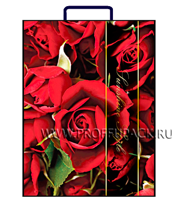 Пластиковый пакет "Красные розы", 41х32х10
