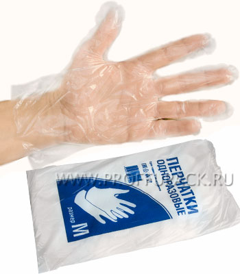 Полиэтиленовые перчатки "Эконом", размер L
