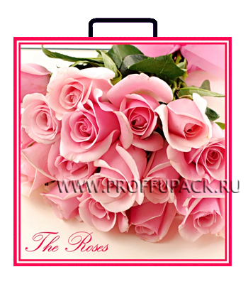 Пластиковый пакет "Розовые розы", 30х30х10