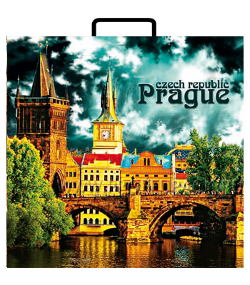 Пакет с пластиковой ручкой "Прага", ЛАМ, 38х36, 90 мкм.