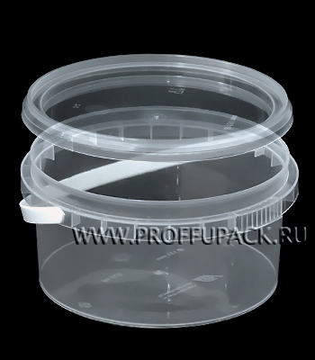 Пластиковое ведро круглое, прозрачн., 0,57 л. 