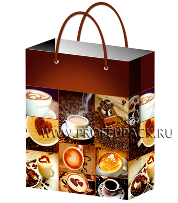 Подарочный пакет "Кофе", 11х13х6 см.